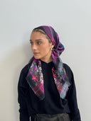 plaid floral headscarf