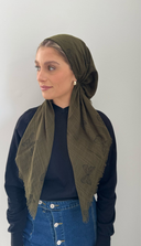 Khaki butterfly headscarf