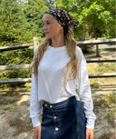 Black floral bandana Tyedheadscarves