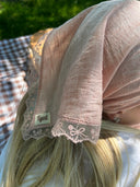 Linen n lace pretied bandana Tyedheadscarves
