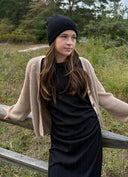 Black infinity cuffed Beanie Tyedheadscarves