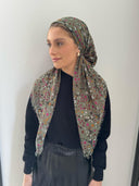 Khaki floral headscarf