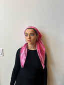 Hot pink butterfly headscarf