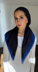 Blue colorblock Headscarf