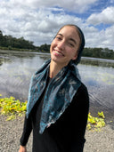Teal mosaic headscarf Tyedheadscarves