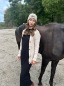 Taupe winter beanie Tyedheadscarves