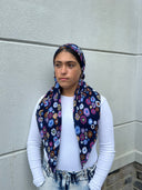 Navy/multi floral Headscarf