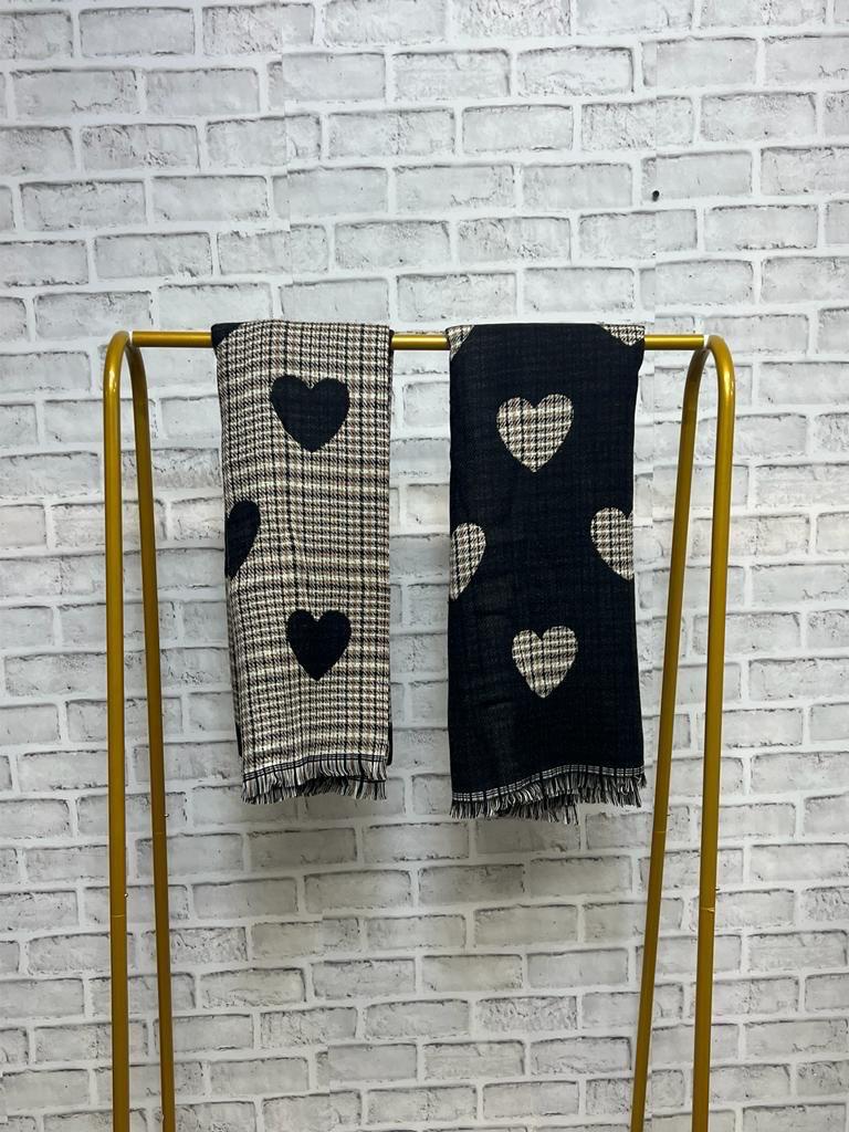 Black heart pashmina/scarf