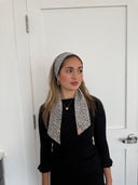 White leopard skinny scarf