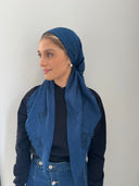 Blue butterfly headscarf