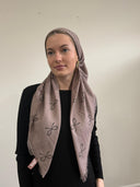 Mocha dainty bow headscarf Tyedheadscarves