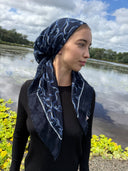 Blue squiggle Tyedheadscarves