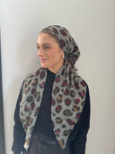 Green print headscarf