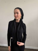 Black solid headscarf Tyedheadscarves