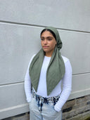 Laurel green textured Headscarf