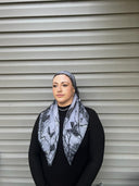 Grey Winter Branches Headscarf