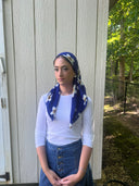 Cobalt flower Headscarf