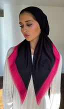 Hot pink colorblock Headscarf