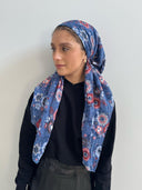 Blue floral headscarf