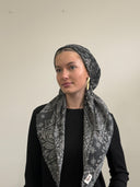 Off black Paisley headscarf Tyedheadscarves