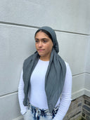 Grey Textured Headscarf