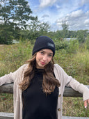 Tyed cuffed  black Beanie Tyedheadscarves