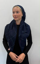 Navy lined Tyedheadscarves