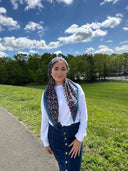 Teal floral Tyedheadscarves