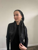 Black butterfly headscarf Tyedheadscarves