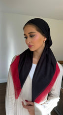 Red Colorblock Headscarf