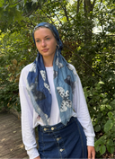 Denim ombre butterfly Tyedheadscarves