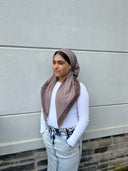 Taupe colorblock shimmer Headscarf