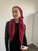 Maroon stoked headscarf Tyedheadscarves