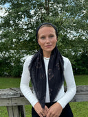 Beige butterflies headscarf