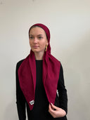 Maroon linen headscarf Tyedheadscarves
