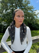 Khaki floral headscarf