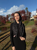 Black Paisley headscarf Tyedheadscarves