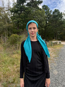 Teal solid headscarf Tyedheadscarves