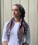 Brown petal burst Headscarf