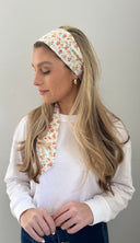 Coral  flower skinny scarf