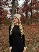 Taupe winter beanie Tyedheadscarves