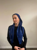 Navy butterfly headscarf Tyedheadscarves
