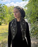 Green floral headscarf Tyedheadscarves