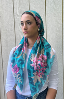 Teal garden Headscarf