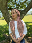 Pink paisley headscarf Tyedheadscarves