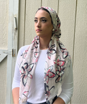 Cream petal burst Headscarf