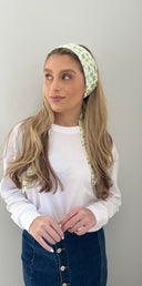 Lime floral skinny scarf