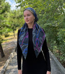 Hot blue headscarf Tyedheadscarves