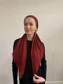 Rustic orange solid headscarf Tyedheadscarves