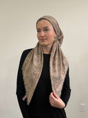 Mocha Paisley headscarf Tyedheadscarves